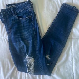 Womens American Eagle Distressed Skinny Jeans